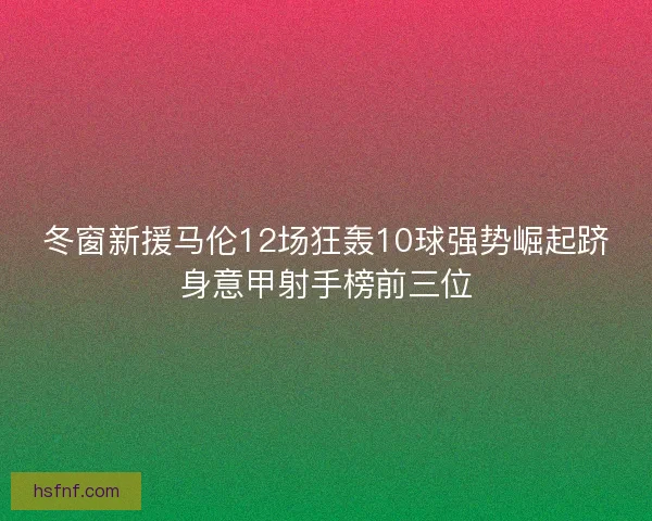 冬窗新援马伦12场狂轰10球强势崛起跻身意甲射手榜前三位