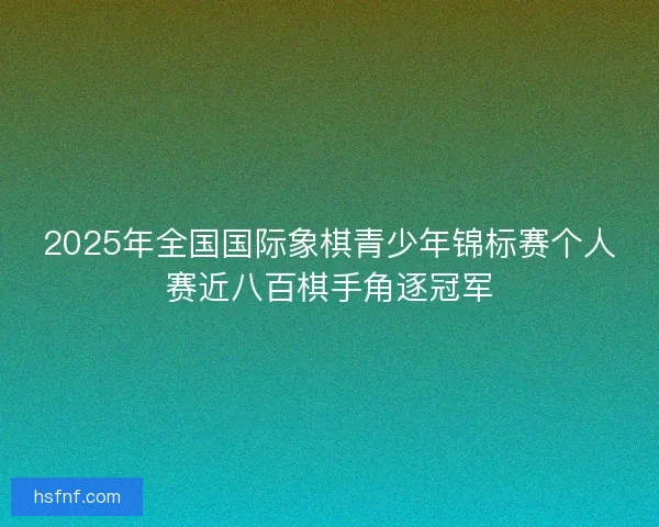 2025年全国国际象棋青少年锦标赛个人赛近八百棋手角逐冠军