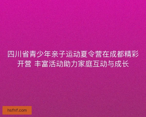 四川省青少年亲子运动夏令营在成都精彩开营 丰富活动助力家庭互动与成长